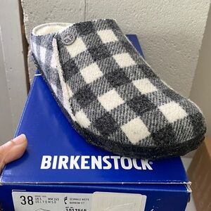 Birkenstock Zerrnatt Rivet Plaid White Size 38 (Women’s 7)